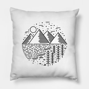 Mountain Lake Tree Pillow