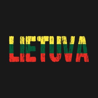 Lietuva Lithuanian Flag Distressed Souvenir T-Shirt