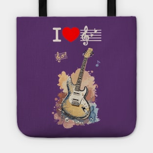 I love music, electric guitar! Tote