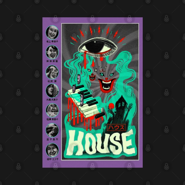 Hausu (House) - 1977 Japanese Experimental Comedy Horror Film Poster by caseofstyle