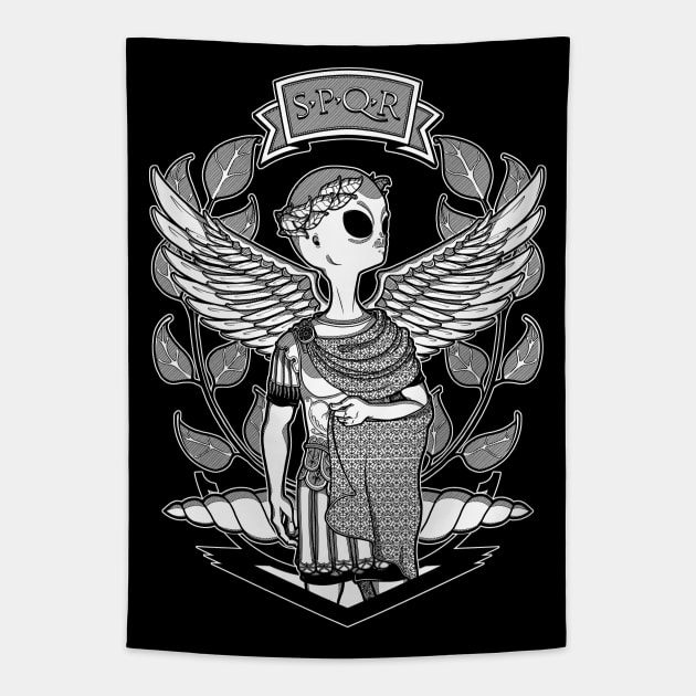 The alien Julius Caesar - Black version Tapestry by ToleStyle