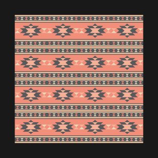 Aztec Pattern Pink and Slate T-Shirt