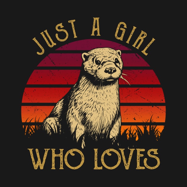 Just A Girl Who Loves Otter Love Tee for Animal Admirers by Kleurplaten kind