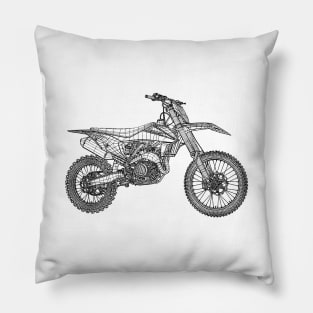 450 SX-F Motorcycles Blueprint Sketch Art Pillow