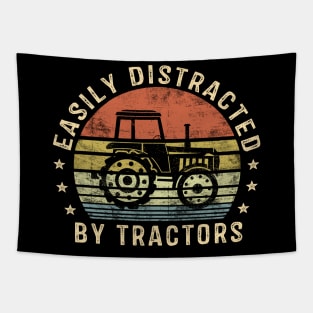Easily Distracted By Tractors Farmer Tapestry