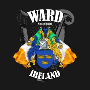 Ward Family Crest Ireland Coat of Arms and Irish Flags T-Shirt