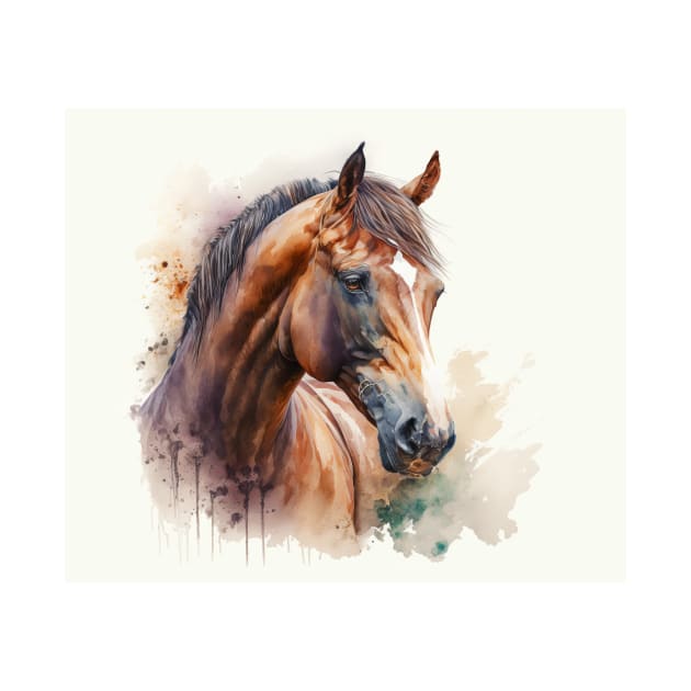 Horse Watercolour Painting by TheArtfulAI