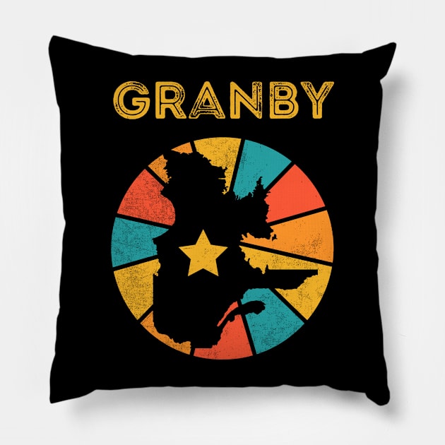 Granby Quebec Canada Vintage Distressed Souvenir Pillow by NickDezArts