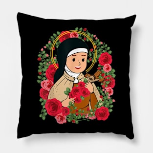 St Therese of Lisieux Little Flower Rose Catholic Saint Pillow