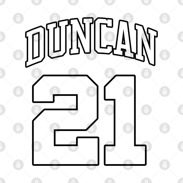 Tim Duncan Number 21 by Cabello's