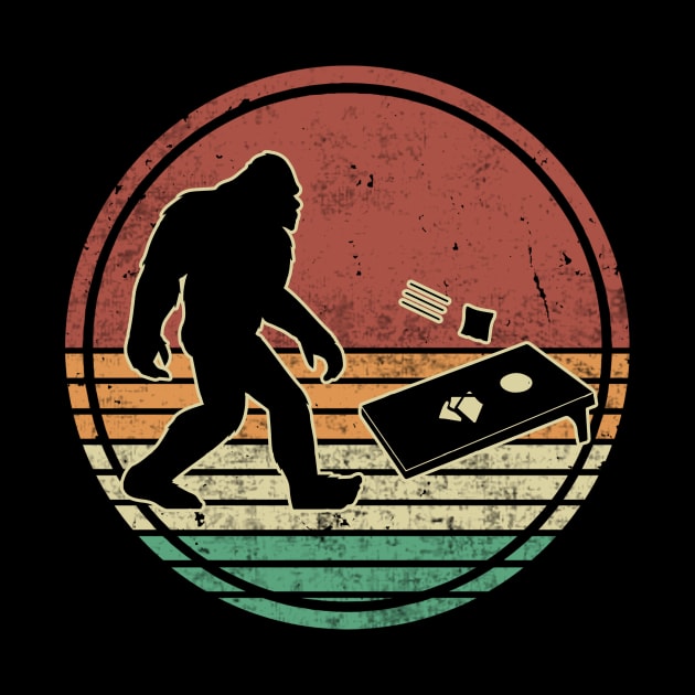 Cornhole Player Bigfoot Vintage by Visual Vibes