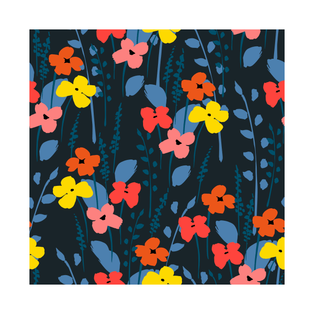 Blue Flowers Design by martynzero