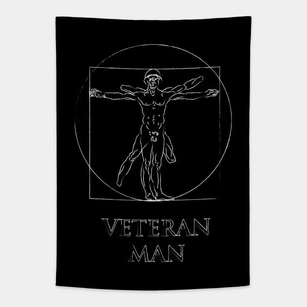 Dramabite Veteran Man Tapestry by dramabite