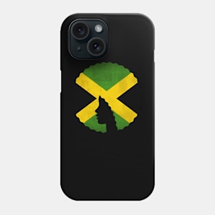 Afro Hair Woman with Jamaica Colors, Black History Phone Case