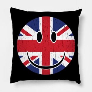 Smiley UK Flag Fan Smiley UK Fan Gift Pillow