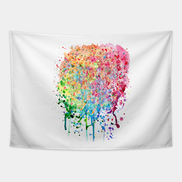 Rainbow Paint Splatter Drip Rainbow Tapestry Teepublic