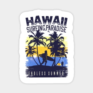 Hawaii surfing paradise endless summer ,Surfing Hawaii  Vacation Palm Trees Tropical Magnet