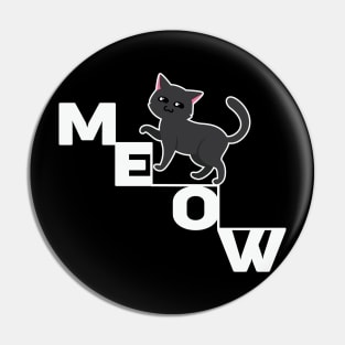 Meow Cute Black Cat Pin