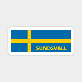 Sundsvall City in Swedish Flag Magnet