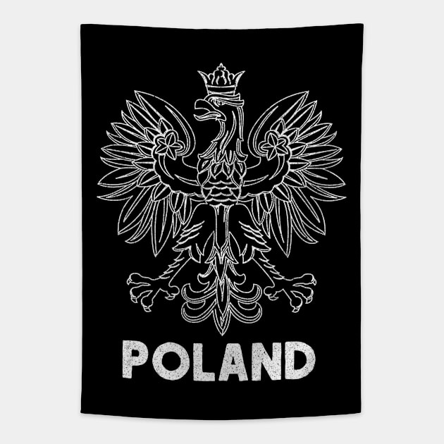 Poland/Polish Eagle Flag - Faded/Vintage Look Tapestry by DankFutura