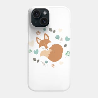 Sleepy fox in Woodland Phone Case