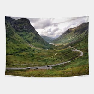 The A82 road through Glencoe, Highlands of Scotland Tapestry