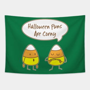 Funny Halloween Candy Corn Pun Comic Art Tapestry