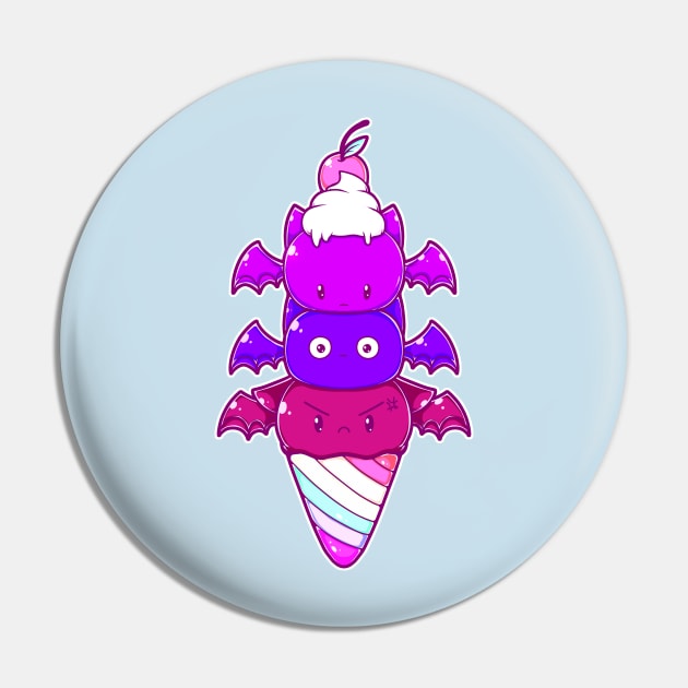 Cute Bat Ice Cream Summer Goth design Pin by Witchy Ways