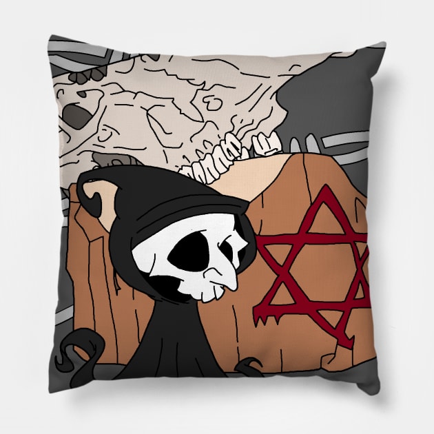 Sharp-Beaked Reaper Pillow by The Crocco