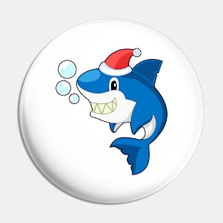 Shark Christmas Christmas hat Pin