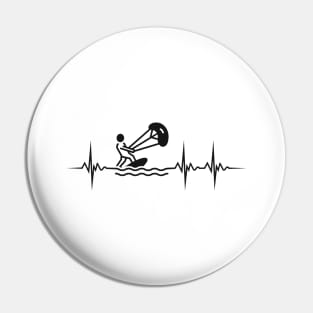 Kitesurfer Heartbeat Kitesurfing Pulse Kiting Pin