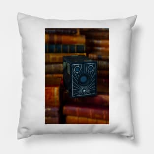 Old Camera On Vintage Books Pillow