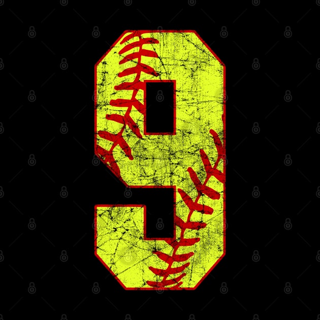 Fastpitch Softball Number 9 #9 Softball Shirt Jersey Uniform Favorite Player Biggest Fan by TeeCreations