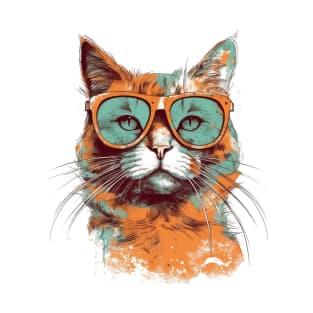 Modern ginger cat with sunglasses T-Shirt