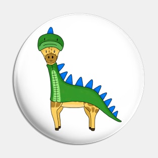 Giraffe Dressed up as a Dinosaur Pin