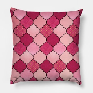 Pink Moroccan Tile Pattern Pillow
