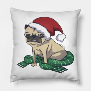 xmas pug Pillow