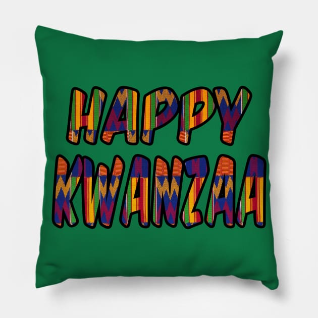 Happy Kwanzaa Pillow by IronLung Designs