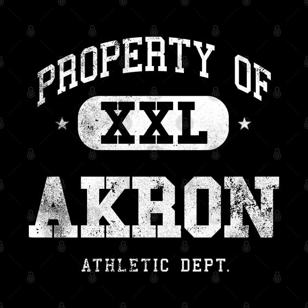 Akron Vintage Retro Distressed College Property Athletic by property_of_xxl