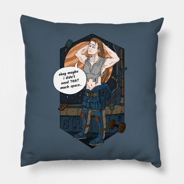 didn't need that much space. astronaut girl. Pillow by JJadx