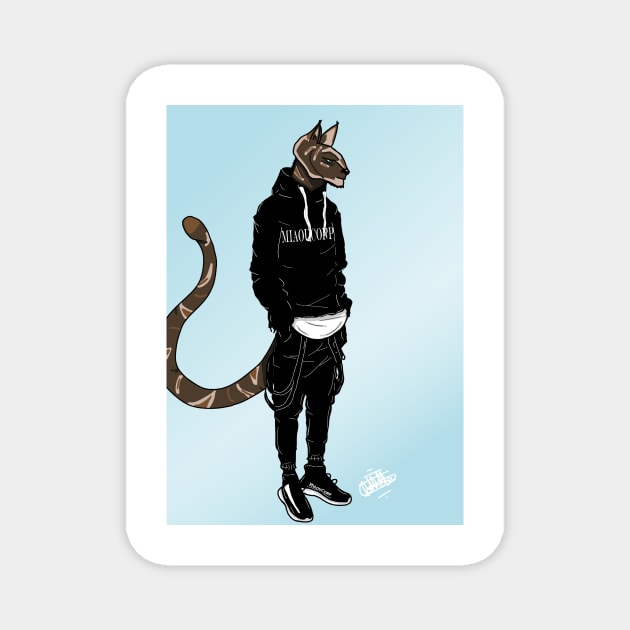 cat in the street Magnet by 😺MIAOUCORP😺