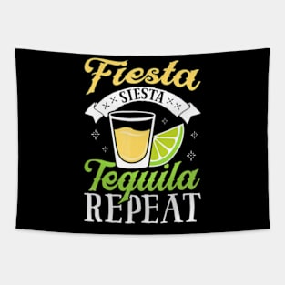 Fiesta Siesta Tequila Repeat T shirt Cinco de Mayo Men Women Tapestry