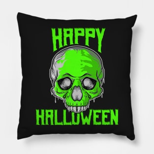 Death Skeleton Skull Happy Halloween design Pillow