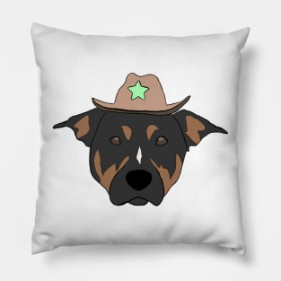 Dog wearing cowboy hat Pillow