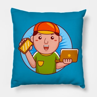 Graphic Designer Man Pillow