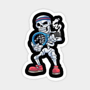 Skeleton as Tennis player with Headband Magnet