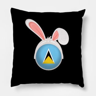 happy easter St Lucia bunny ears flag cute designs Pillow