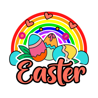 Easter Eggs Colorful Rainbow Happy easter day T-Shirt