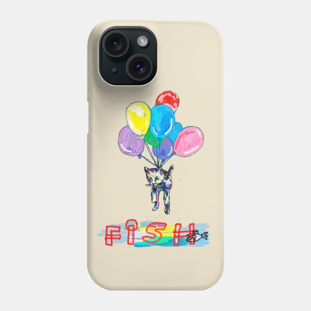 Cat and Fish Friend Phone Case by martinussumbaji