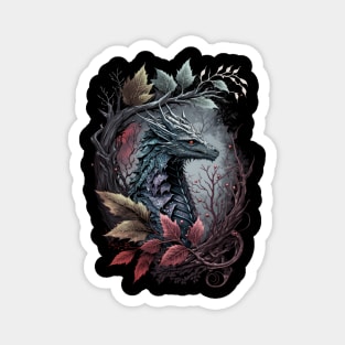 A Winter Dragon in Thorny Frame Magnet